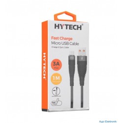 Hytech HY-X225 3A Micro Usb 1m Gri Data + Sarj Kablosu   SMALLMAN