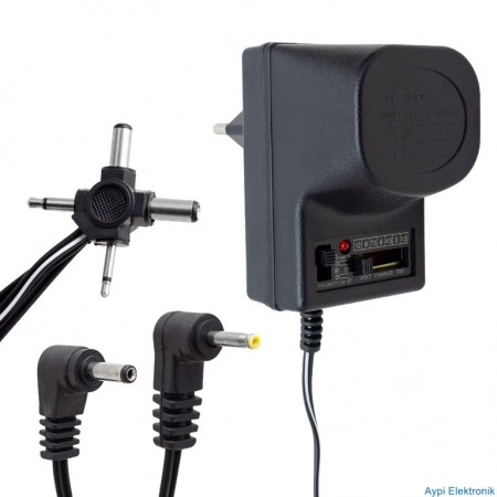 TECHNOMAX PT-500 1.5 VOLT -12 VOLT 500 MA KADEMELİ ADAPTÖR - 1653