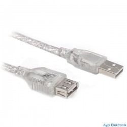 USB UZATMA KABLOSU 3 METRE ŞEFFAF POWERMASTER - 1313