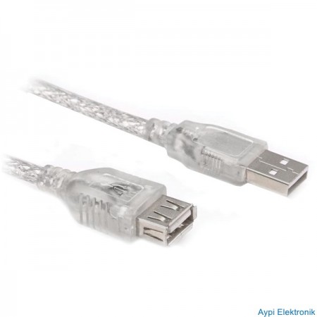 USB UZATMA KABLOSU 3 METRE ŞEFFAF POWERMASTER - 1313
