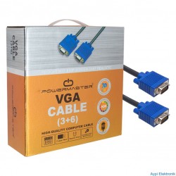 POWERMASTER VGA KABLO 15 PİN 3+6 ERKEK/ERKEK 10M KUTULU - 4421