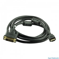 HDMI DVI KABLO 1.5 METRE POWERMASTER * NARİTA DVI 24+1 MALE TO HDMI 19P MALE - 12002