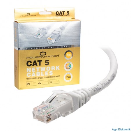 KABLO.CAT5 10 METRE GRİ KUTULU POWERMASTER - 9479