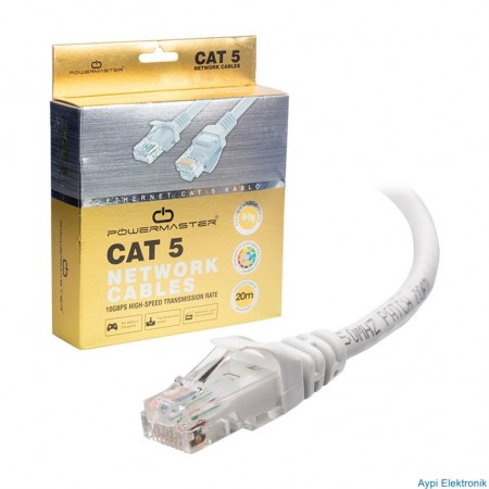 KABLO.CAT5 20 METRE GRİ KUTULU POWERMASTER - 10748