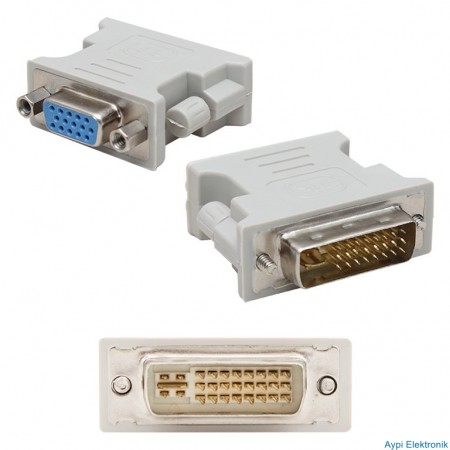 DVI TO VGA DÖNÜŞTÜRÜCÜ (DVI ERKEK VGA DİŞİ) DVI 24+5 PİN - 10649
