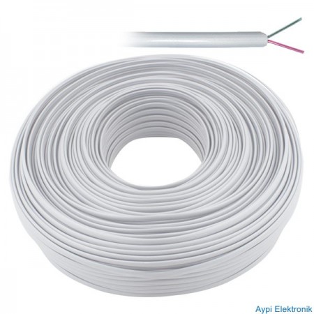 TELEFON KABLO 2 Lİ BEYAZ FLAT KÖKEN 100 METRE ELEKTROMER - 3270