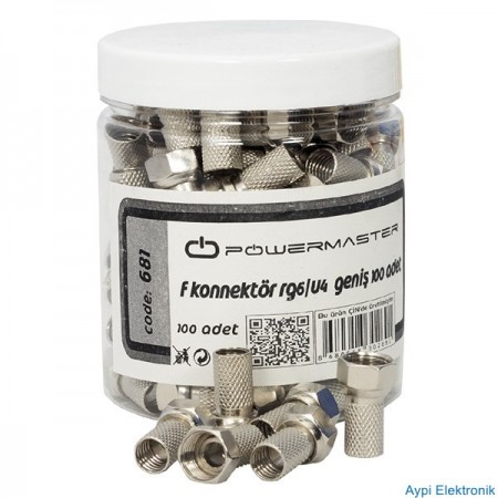 F KONNEKTÖR RG6/U4  GENİŞ 100LÜ PAKET KUTULU - 681