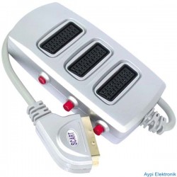 SCART DAĞITICI 3 Lİ SİLVER BUTONLU (ELEKTROMER) - 11008