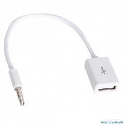 POWERMASTER USB DİŞİ TO AUX STEREO 3 BOĞUMLU KABLO - 33294