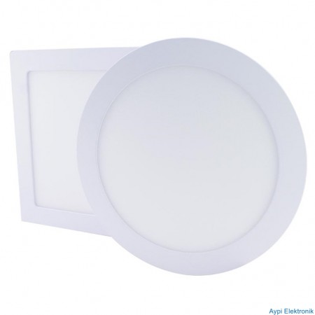 POWERMASTER 15 WATT SIVA ALTI 6500K BEYAZ YUVARLAK 7 180MM SLIM LED-ECO SPOT PANEL - 16121