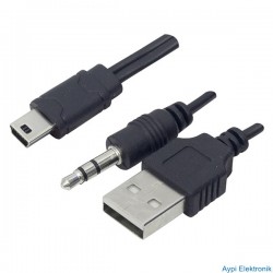 POWERMASTER USB TO AUX - 5 PİN KABLO (MÜZİK KUTUSU KABLOSU)* PL-8624 - 33320
