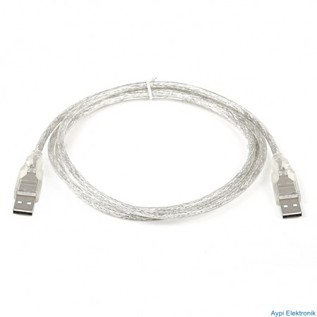 USB ERKEK-ERKEK KABLO 1.5 METRE ŞEFFAF POWERMASTER - 3264