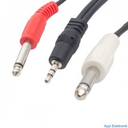 POWERMASTER PM-13934 3.5 MM STEREO ERKEK/2X6.3 MM MONO ERKEK 5 METRE SES KABLOSU - 13934