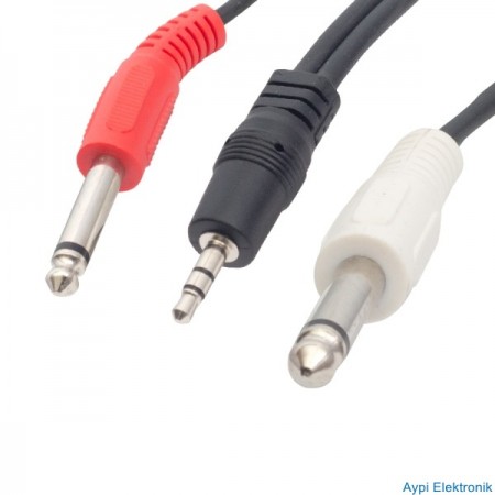 POWERMASTER PM-13934 3.5 MM STEREO ERKEK/2X6.3 MM MONO ERKEK 5 METRE SES KABLOSU - 13934