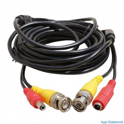 BNC-BNC KABLO+POWER KABLO DİŞİ-ERKEK JACKLI 10 METRE - 13817