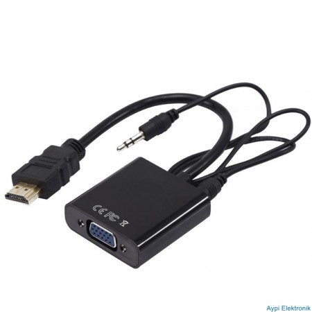 POWERMASTER PM-32015 HDMI TO VGA ÇEVİRİCİ ADAPTÖR SES ÇIKIŞLI * GL-001 - 32015