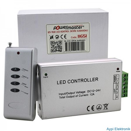 12V-24V RGB 24A LED KONTROL KUTUSU   POWER MASTER M:11651