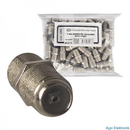 F ARA KONNEKTÖR BİRLEŞTİRİCİ 100LÜ --- POŞET --- POWERMASTER SC-07 F81 - 685