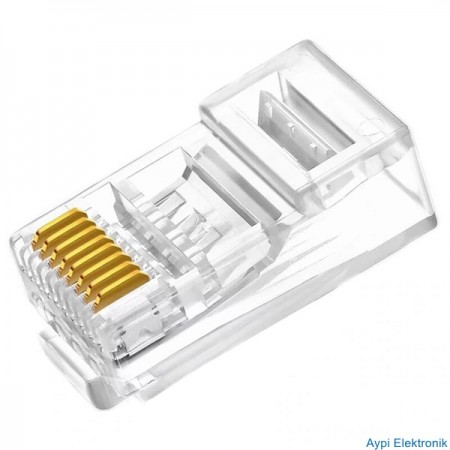 RJ45 CAT5 / CAT6  DELİKLİ   AÇIK UÇLU       100 LÜ KAKET  18439