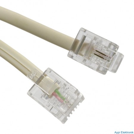 TELEFON HAT KABLOSU HAZIR 6P/2C 5 METRE KREM - 5897