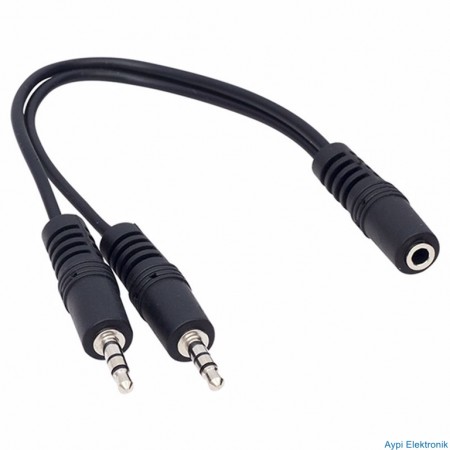 POWERMASTER 3.5 MM STEREO DİŞİ / 2 X 3.5MM STEREO ERKEK 20 CM Y KABLO KABLO - 18749