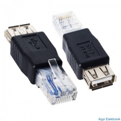 RJ 45 ERKEK USB A DİŞİ ETHERNET ÇEVİRİCİ JACK FİŞ - 9594