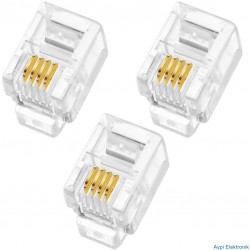 TEL.İNCE SOKETİ 4P/4C 100 LÜK PAKET (AHİZE KABLOSU SOKETİ) POWERMASTER - 1594