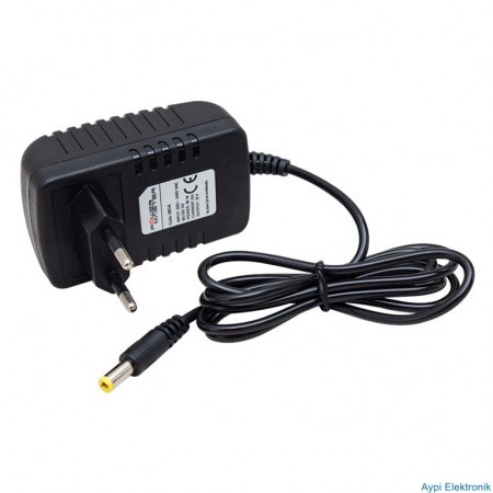 POWERMASTER PM-1804 9 VOLT 2 AMPER PRİZ TİPİ PLASTİK KASA ADAPTÖR 5.5*2.5 UÇ - 1804