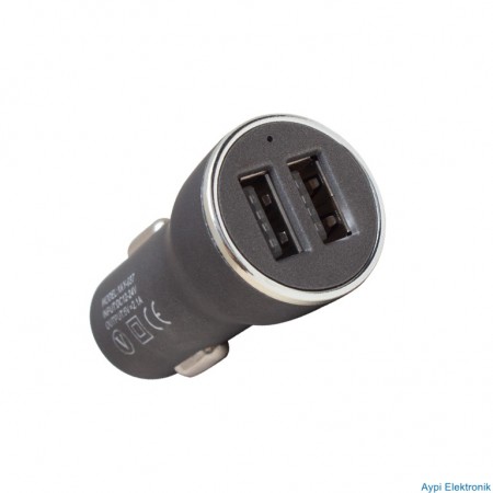 POWERMASTER PM-2405 ÇİFT USBLİ ÇAKMAKLIK ARAÇ ŞARJ ALETİ - 2405