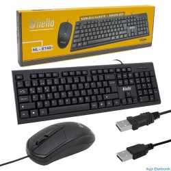 HELLO HL-4740 KABLOLU KLAVYE+MOUSE SET - 4740