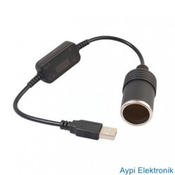 USB 5 V 2 A TO 12V 0.8 A ÇAKMAK FİŞİ DİŞİ ÇEVİRİCİ