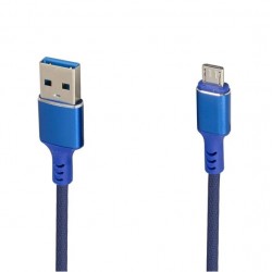 WEKO USB TO MICRO USB ÖRGÜLÜ LACİVERT ŞARJ KABLOSU M:22023