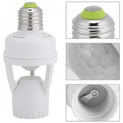 PM-24272 360 PIR HAREKET SENSÖRLÜ E27 LAMBA DUY ADAPTÖRÜ ZAMAN AYARLI AC 100V-240V 60W MAX