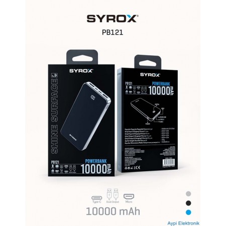 SYROX PB121 POWERBANK 10000 MAH BAYRAK