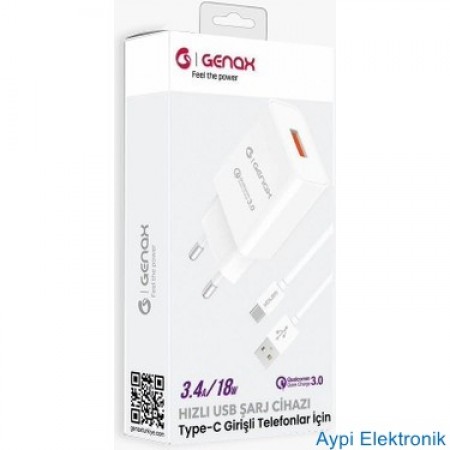 GENAX GNX006 TYPE-C USB ŞARJ SET 3.4A 18W N:GNX006