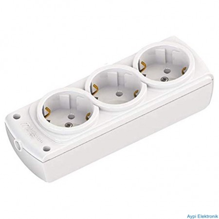 MUTLUSAN 3LÜ KABLOSUZ KLEMENSLİ OLİMPİA GRUP PRİZ - 7847