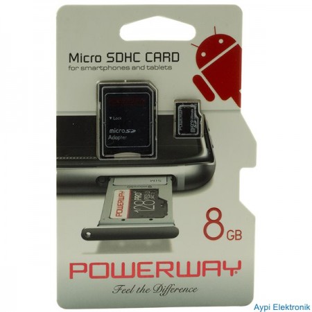 POWERWAY PWR-8  MICRO 8GB SD HAFIZA KARTI (CLASS 10) - 6486