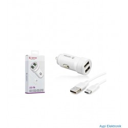 GENAX GNX017 TYPE-C 2USB ARAÇ ŞARJ SET 3.2A 15W N:GNX017