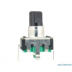 OTO POT YEŞİL BASMALI KISA ENCODER (PLASTİK KAFA YARIM AY) - 8874