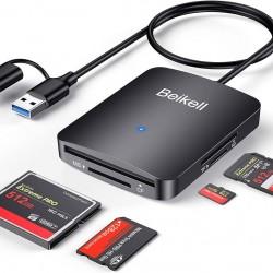 Beikell 4'ü 1 Arada Çift Konnektör USB C ve USB 3.0 Kart Okuyucu, 4 Kart Aynı Anda SD/SDHC/SDXC/Micro SD/Micro SDXC/MS Duo için Beikell 4'ü 1 Arada Çift Konnektör USB C ve USB 3.0 Kart Okuyucu, 4 Kart Aynı Anda SD/SDHC/SDXC/Micro SD/Micro SDXC/MS Duo için