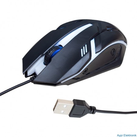 GREENTECH GM-001 4 RENKLİ KABLOLU GAMING OYUNCU MOUSE * HELLO HL-5774 - 5774