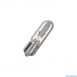 12 V  T5 DİPSİZ KÜÇÜK AMPUL 12V 1.2 W GÖSTERGE AMPUL